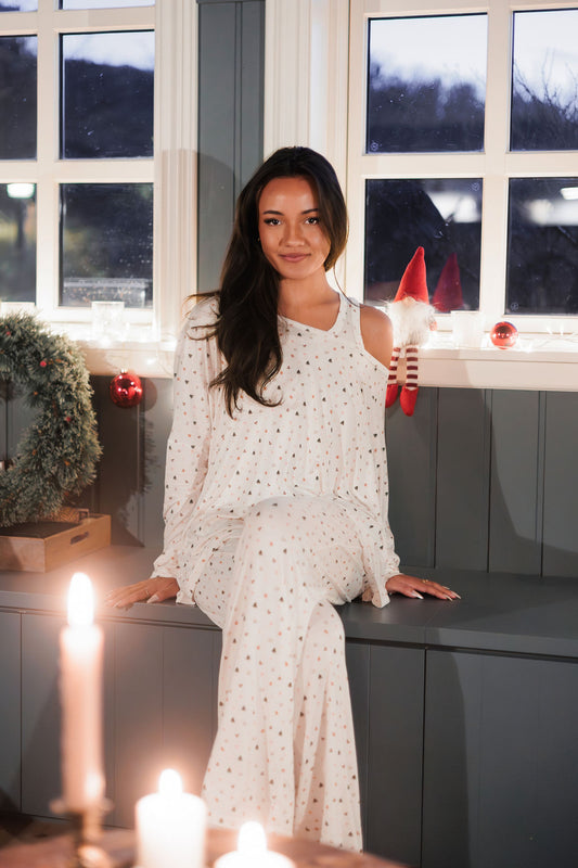 1051 - Christmas print bamboo oversized t-shirt (long sleeve)