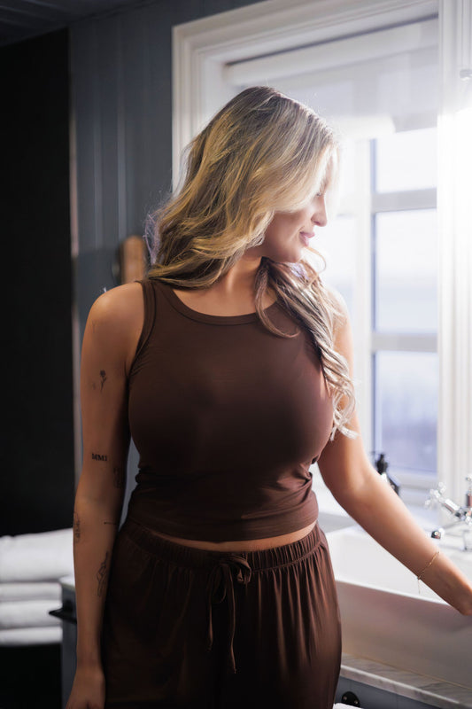 1050 - Brown bamboo tank top