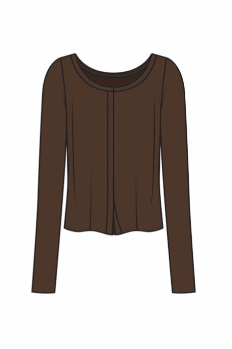 1054 - Brown bamboo cardigan