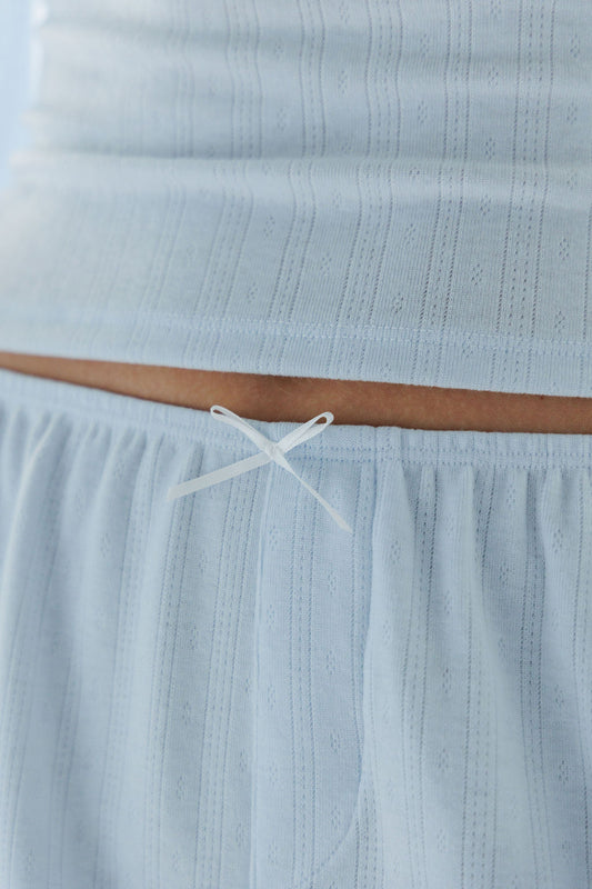 1036 - Blue pointelle shorts