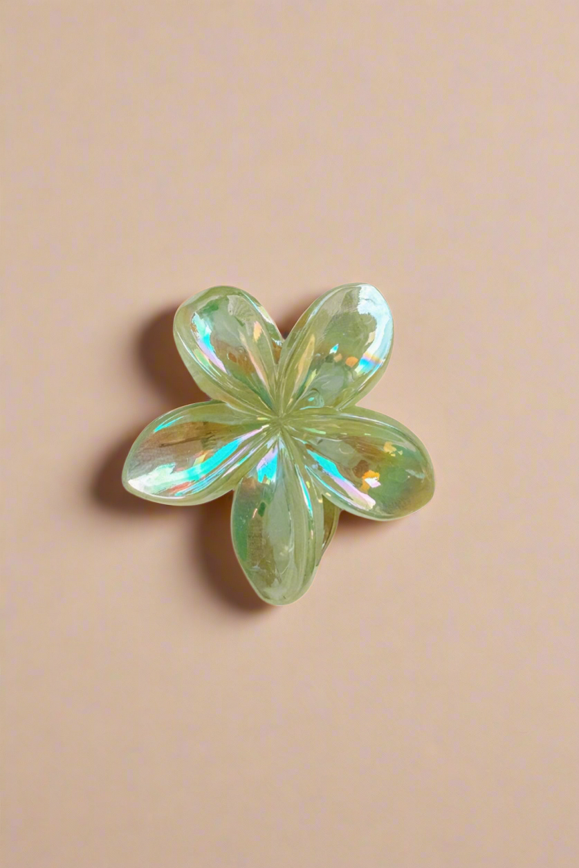 Flower clip - Clear Green
