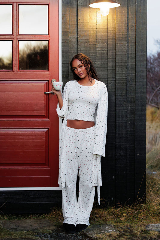 1055 - Christmas print bamboo robe