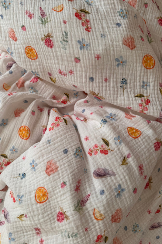 Sængurverasett með handmáluðu vor-mynstri