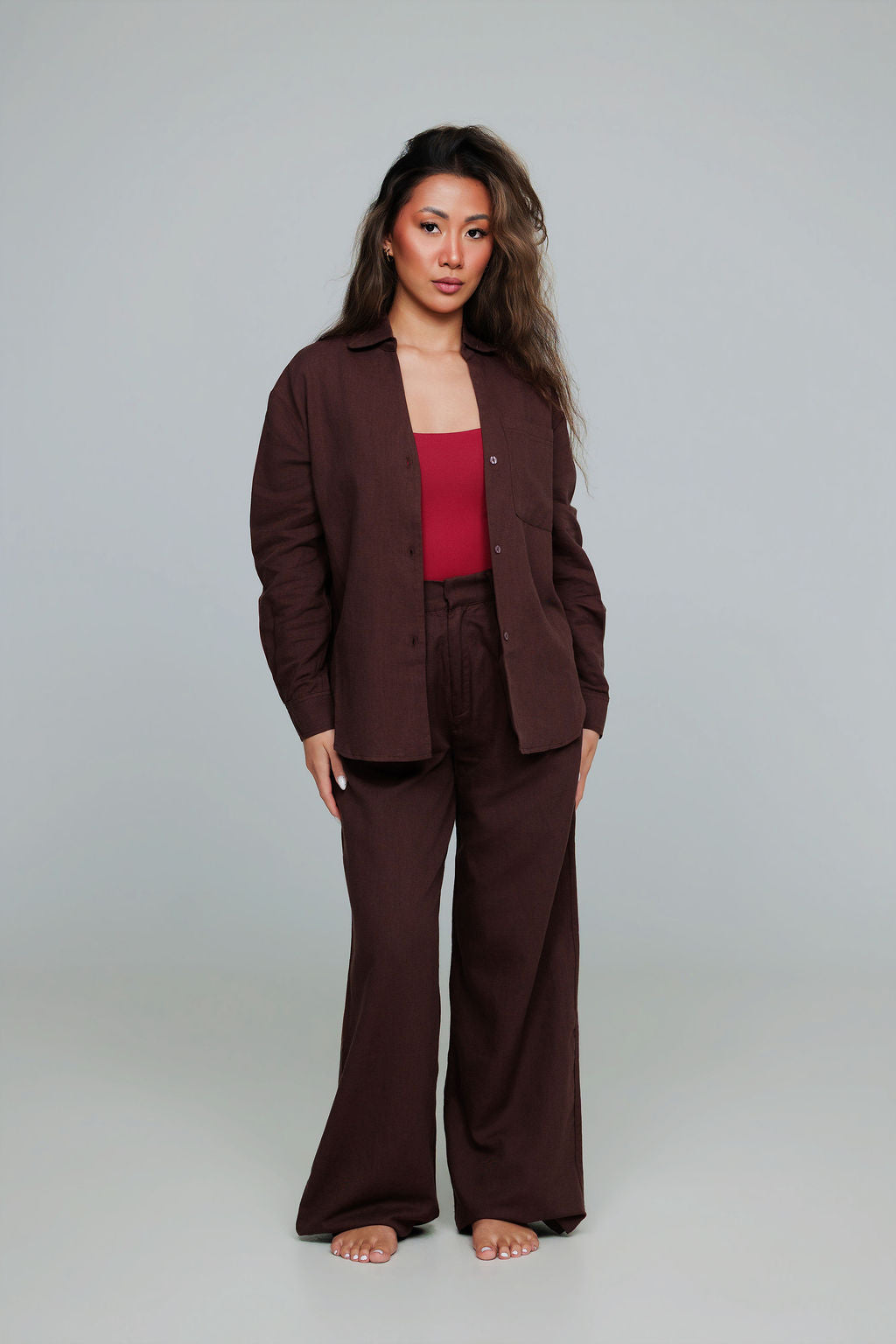 1045 - Brown linen pants
