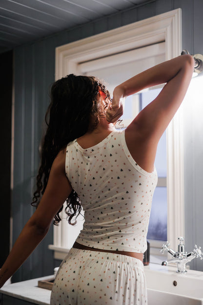 1050 - Christmas print bamboo tank top