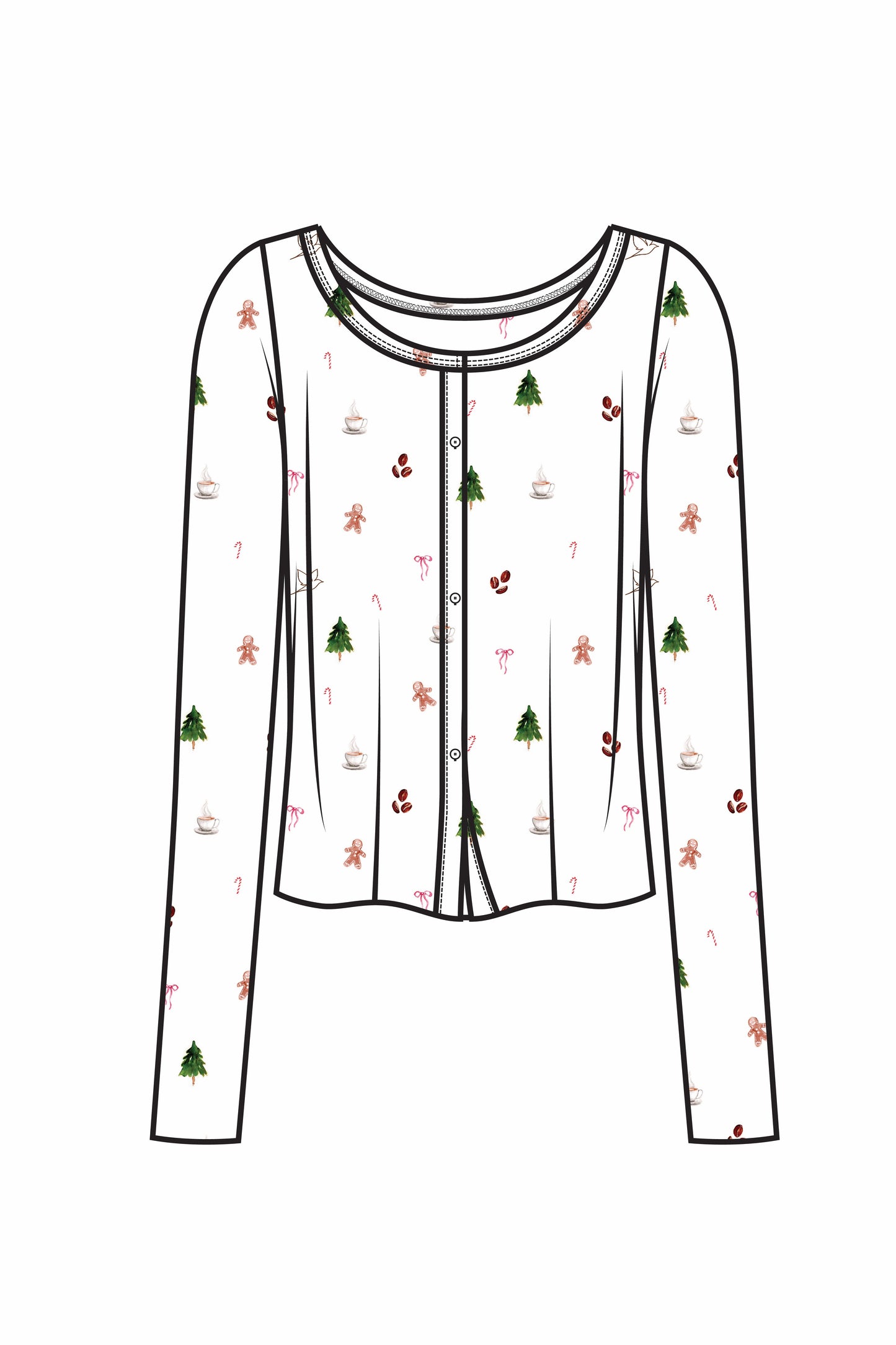 1054 - Christmas print bamboo cardigan