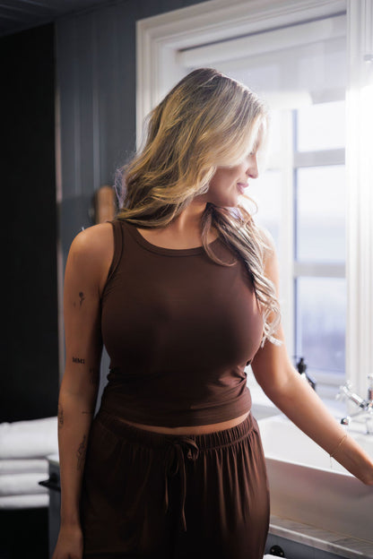 1050 - Brown bamboo tank top