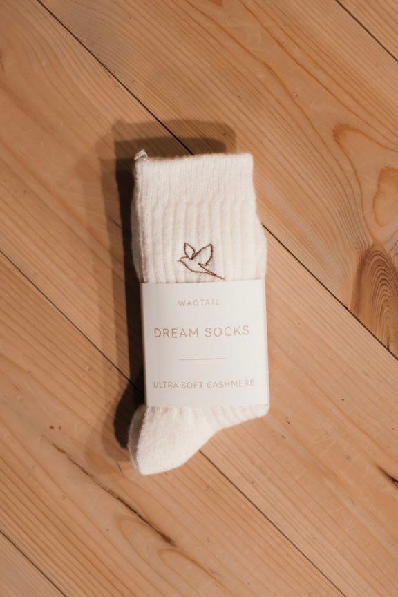 White cashmere socks