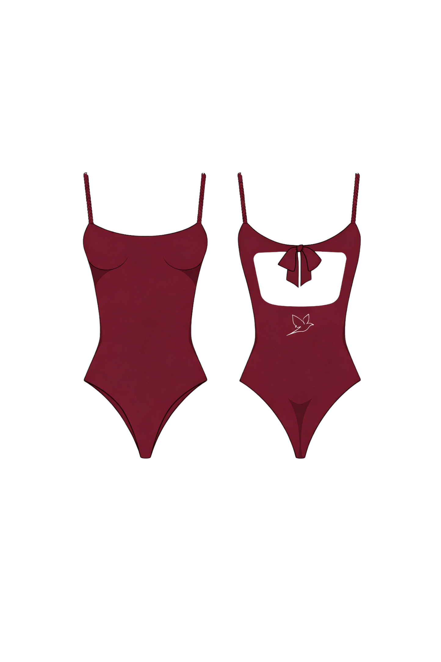 1040 - Vínrauður sundbolur