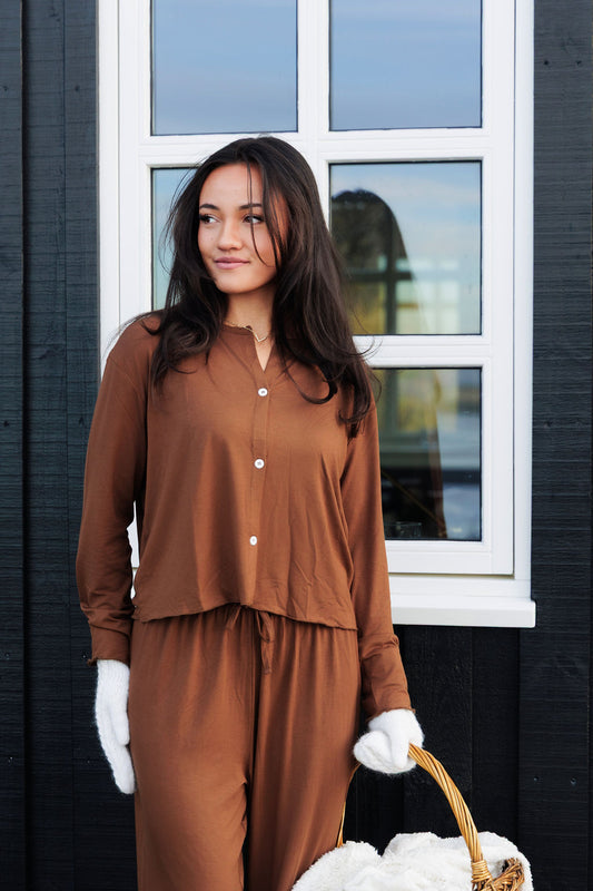 1054 - Brown bamboo cardigan