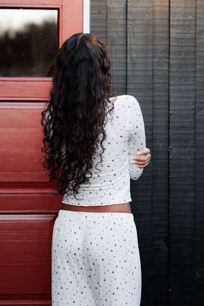 1052 - Christmas print bamboo t-shirt (long sleeve)