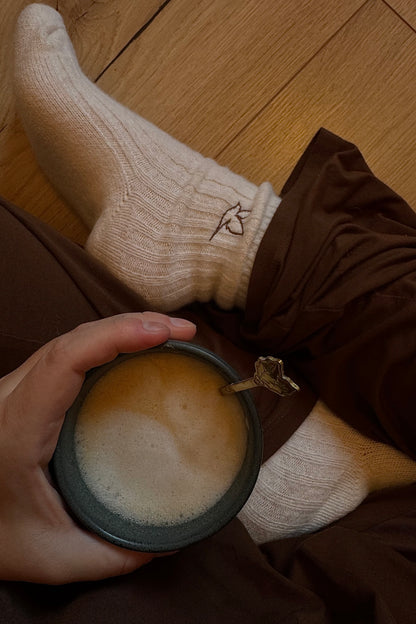 White cashmere socks