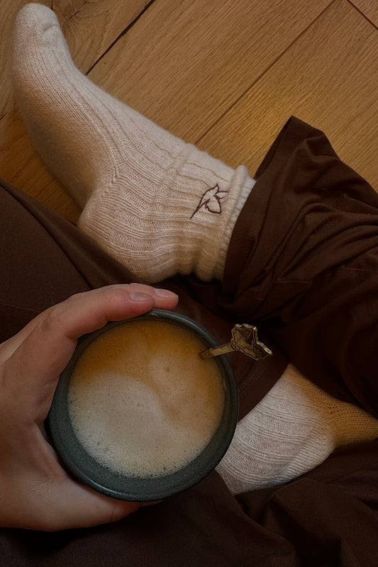 White cashmere socks