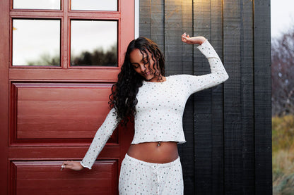 1052 - Christmas print bamboo t-shirt (long sleeve)