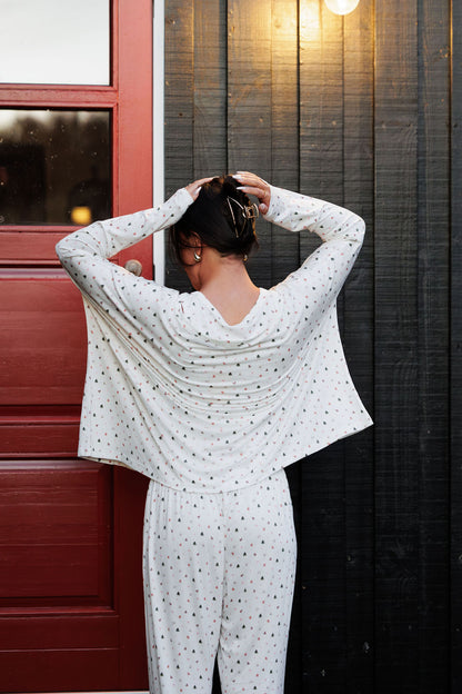 1051 - Christmas print bamboo oversized t-shirt (long sleeve)