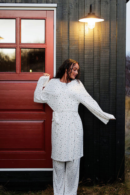 1055 - Christmas print bamboo robe