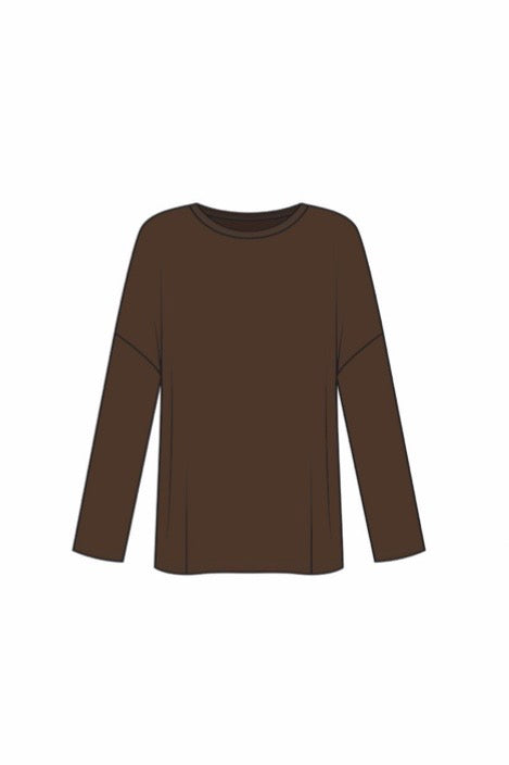 1051 - Brown bamboo oversized t-shirt (long sleeve)