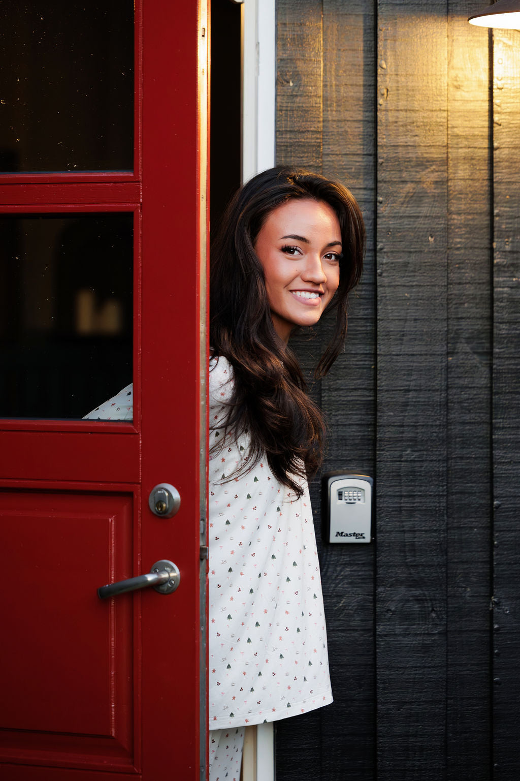 1051 - Christmas print bamboo oversized t-shirt (long sleeve)