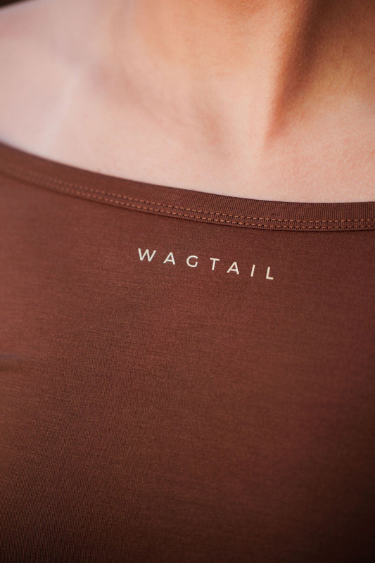 1052 - Brown bamboo logo t-shirt (long sleeve)