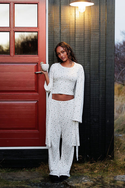 1055 - Christmas print bamboo robe