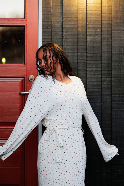 1055 - Christmas print bamboo robe