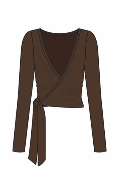 1053 - Brown bamboo wrap top