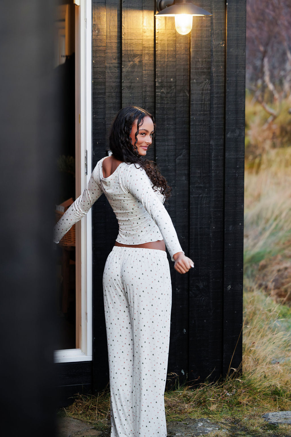 1052 - Christmas print bamboo t-shirt (long sleeve)