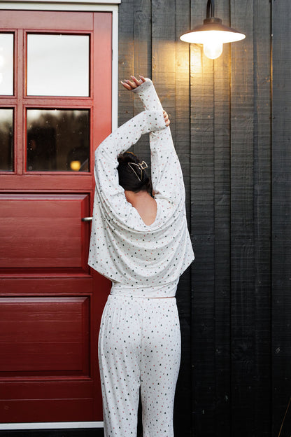 1051 - Christmas print bamboo oversized t-shirt (long sleeve)