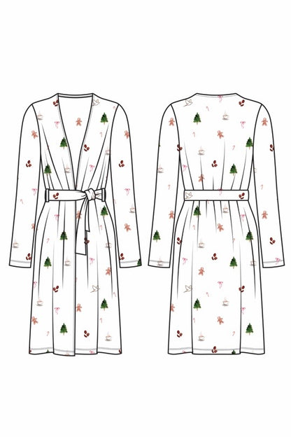 1055 - Christmas print bamboo robe