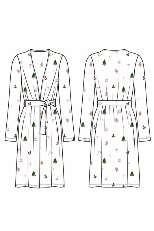 1055 - Christmas print bamboo robe