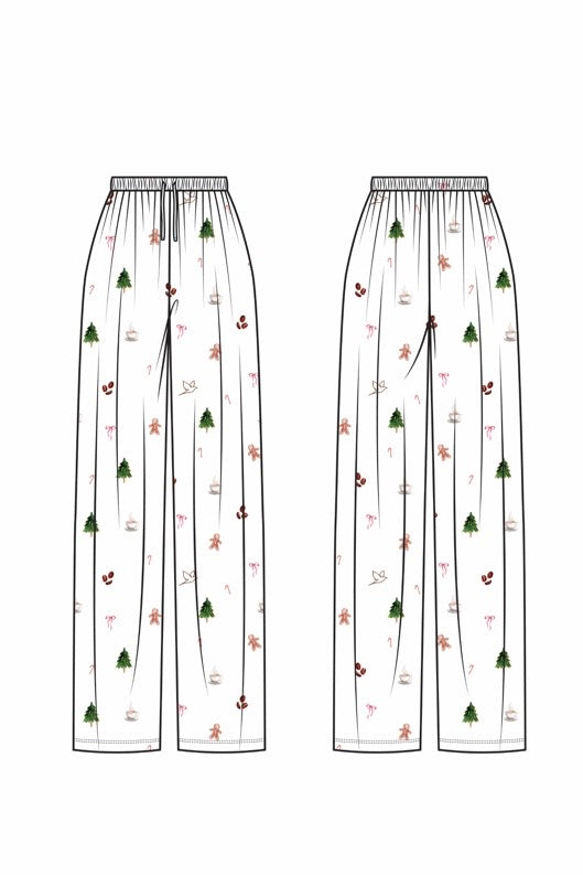 1049 - Christmas print bamboo pants