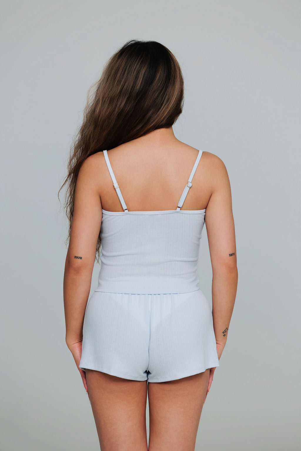 1036 - Blue pointelle shorts