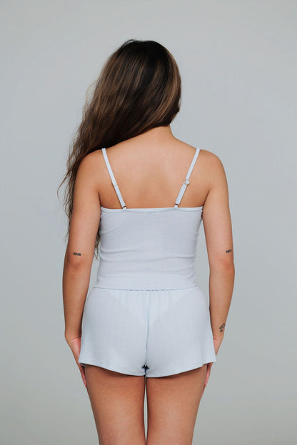 1036 - Blue pointelle shorts