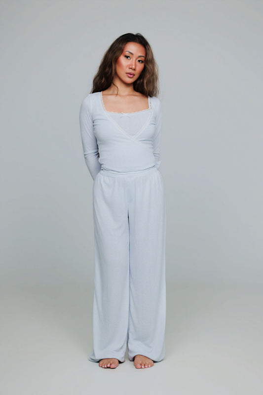 1038 - Blue pointelle pants