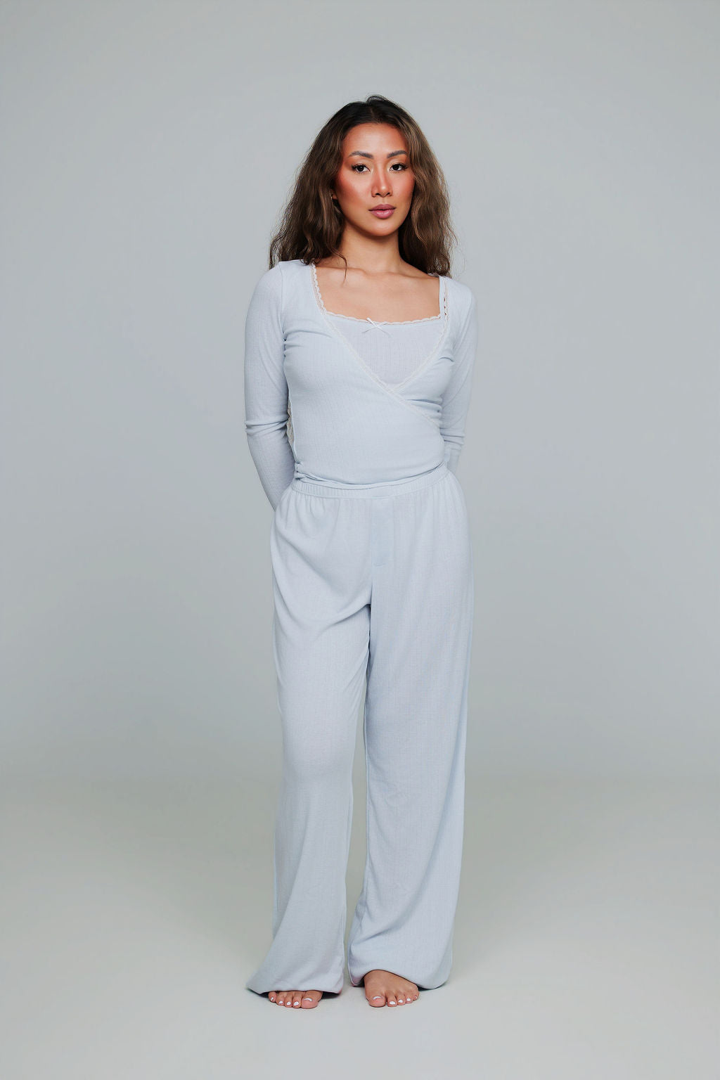 1038 - Blue pointelle pants