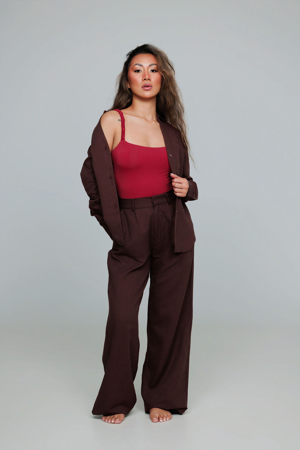 1045 - Brown linen pants