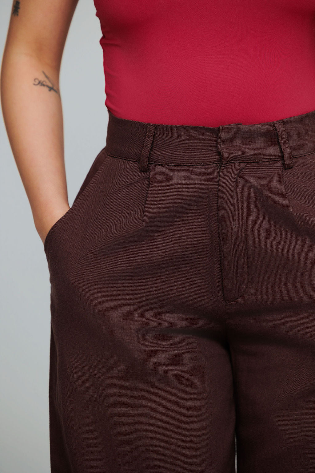 1045 - Brown linen pants
