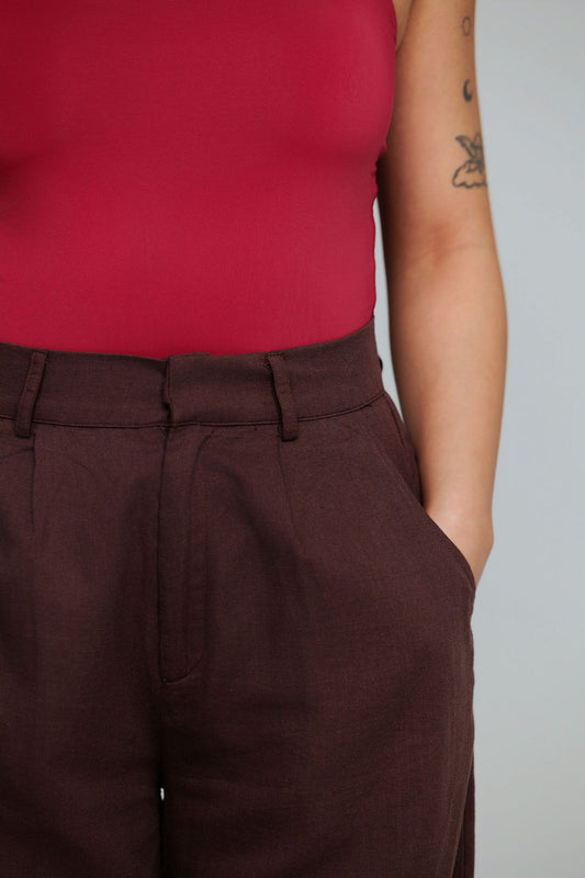 1045 - Brown linen pants