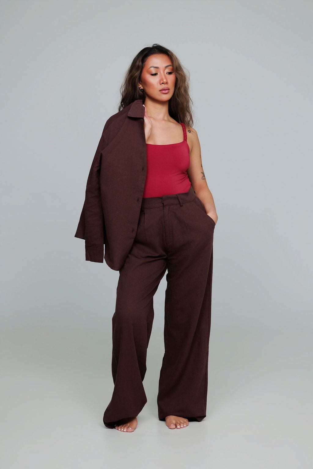 1045 - Brown linen pants