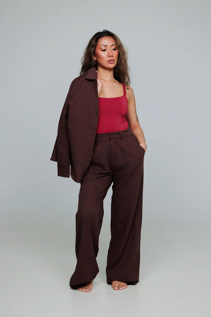 1045 - Brown linen pants