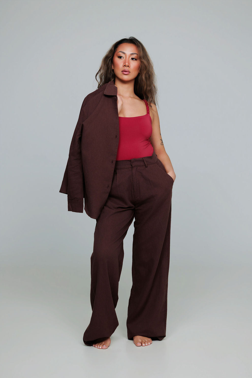 1045 - Brown linen pants