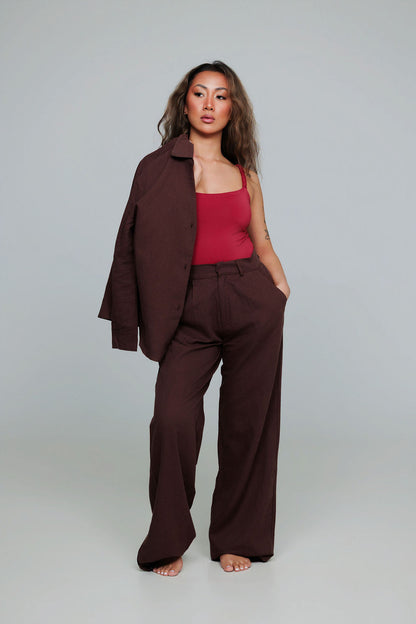 1045 - Brown linen pants