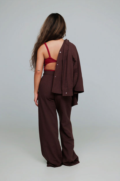 1045 - Brown linen pants