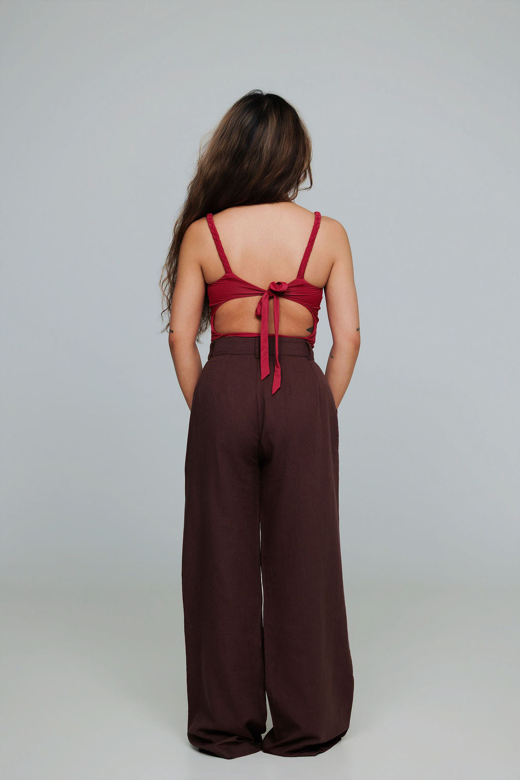 1045 - Brown linen pants