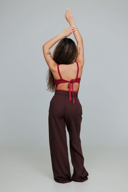 1045 - Brown linen pants