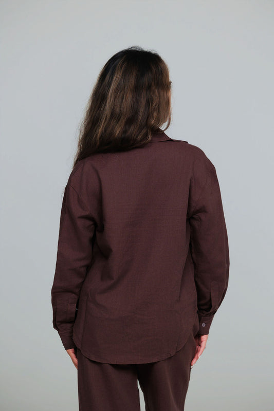 1044 - Brown linen shirt