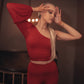 908 - Red one shoulder Top